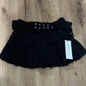 Generation K black Pleated Skirt with Studded Belt